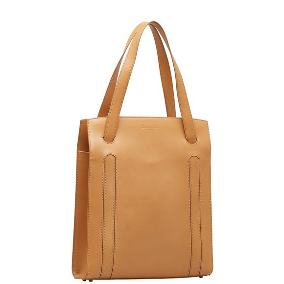 Dior Bag Tote Leather Beige Shoulder Camel Bag - Picture 1 of 11